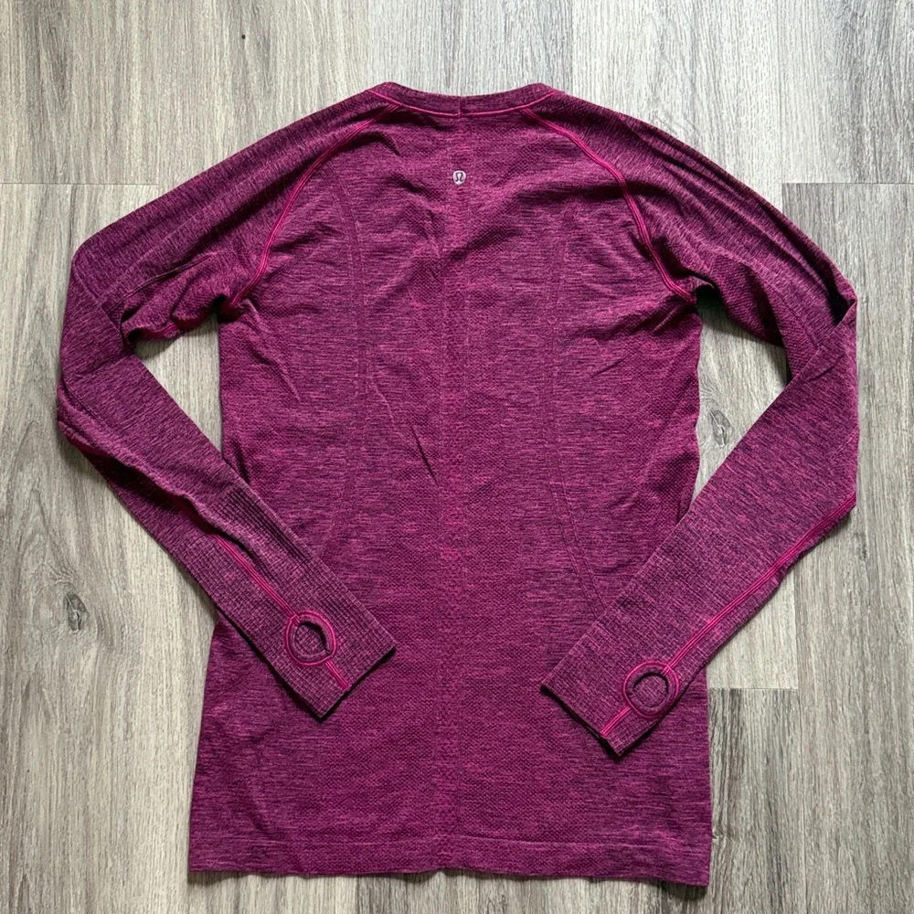 lululemon Long Sleeve Tee in Deep Plum Swiftly Tech Crewneck Size 10 - Picture 2 of 4